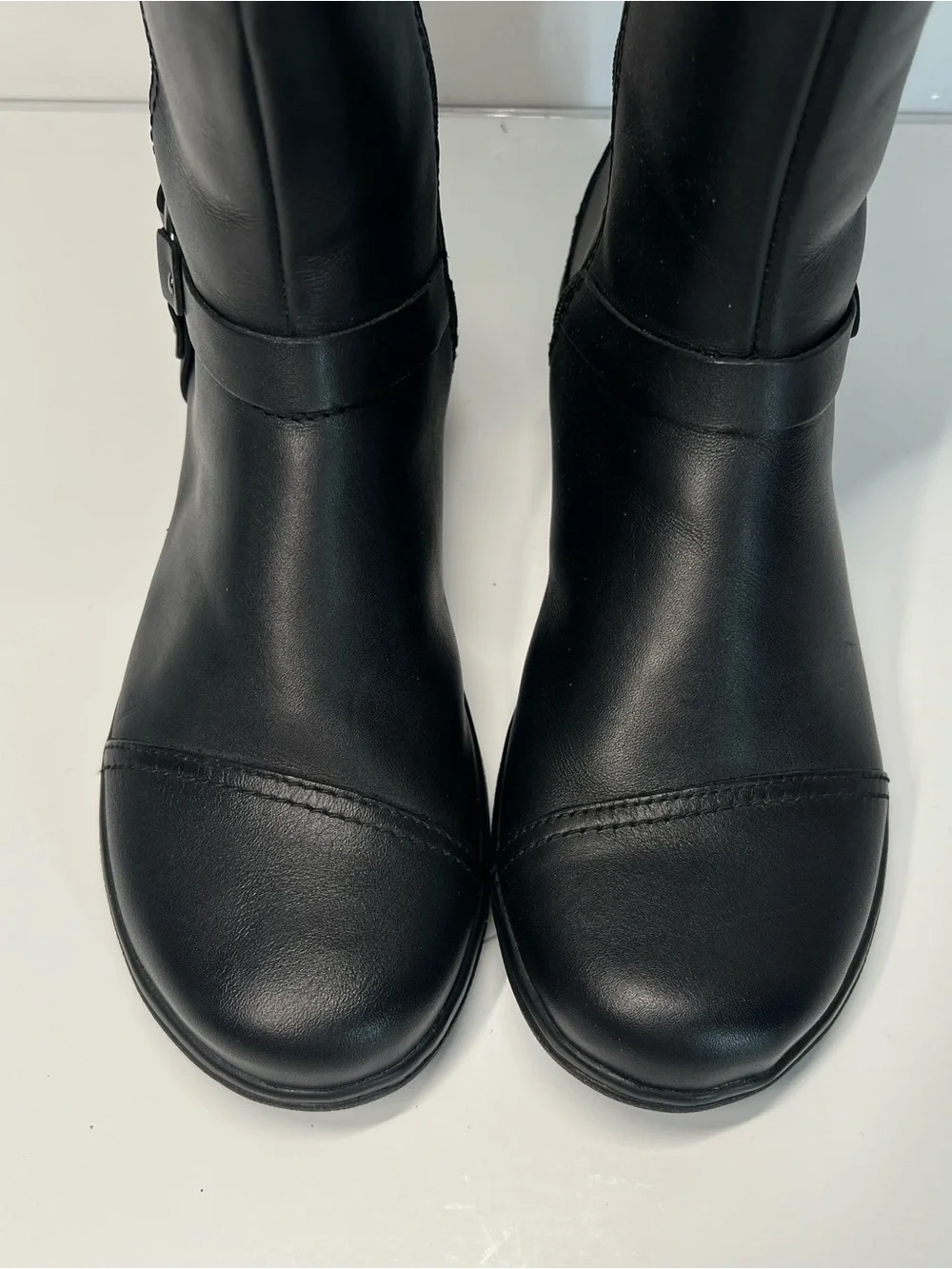 Clarks Cheyn Lindiews Black Leather Tall Riding Boots | Women’s Size 7.5M
